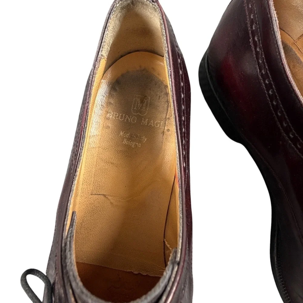 Bruno Magli Vica Mens Dress Shoes Cap Toe Oxford Leather Burgundy Size 11 M
